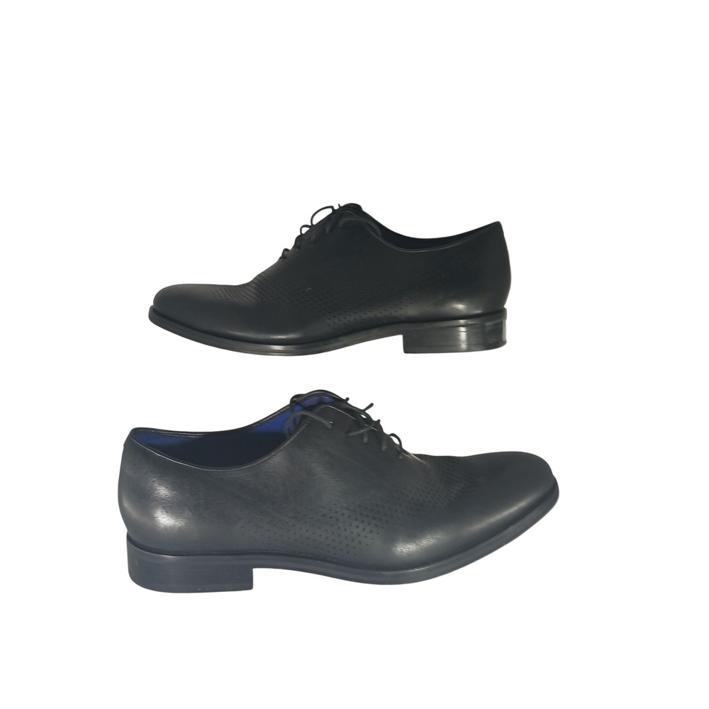 Cole Haan Grand.OS Oxford 10.5 Black Leather Perforated Dress Shoes C23999